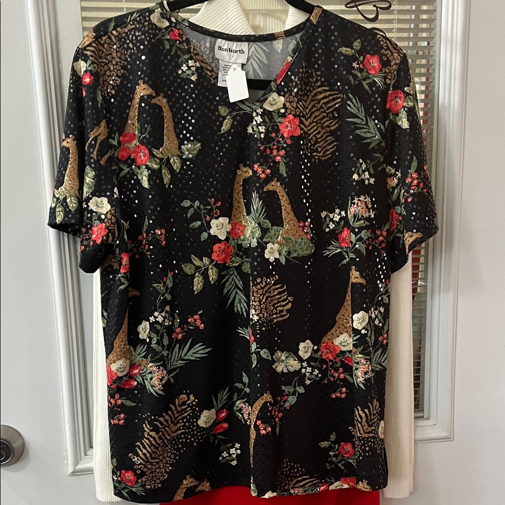 Bon Worth Black Floral Blouse